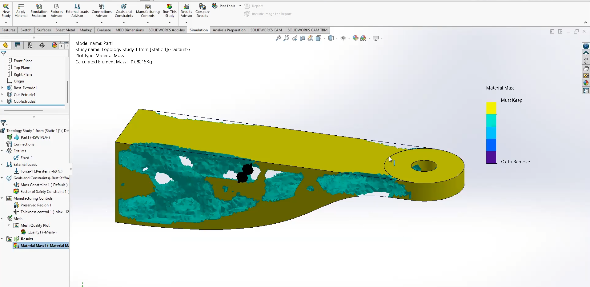 Drone arm topology optimization